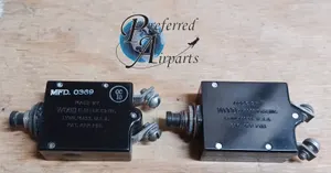 Lot of 2 Used Wood Electric Cessna Aircraft Circuit Breakers p/n S1232-507